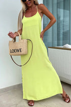 Myriam | Robe Maxi Unie Dos Nu à Bretelles