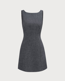 Melanie | Robe Mini Sans Manches à Col Bateau