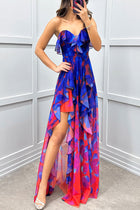 Noélie | Robe Maxi Ombrée à Volants et Fente