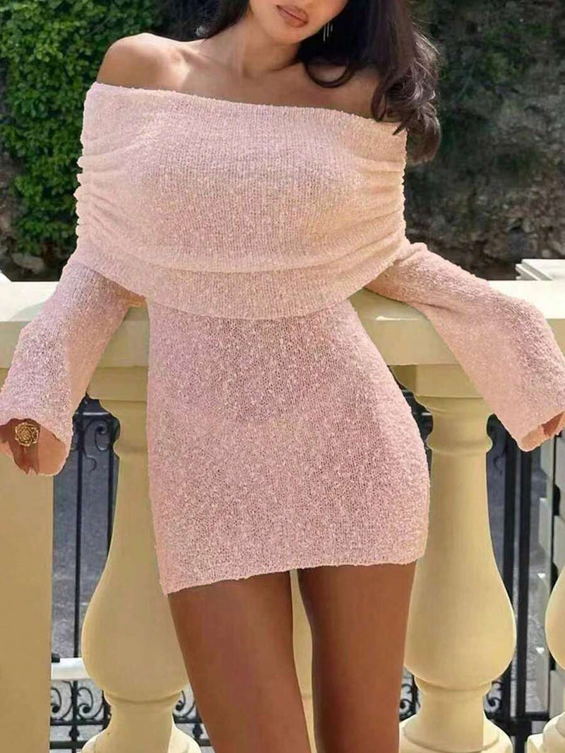 Elyanne | Robe Mini Épaules Nues & Éclat Nocturne