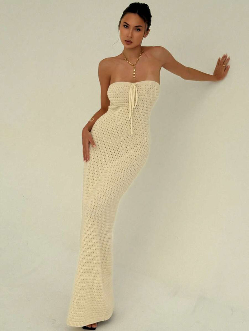 Maïa | Robe Maxi Maille & Taille Sculptée