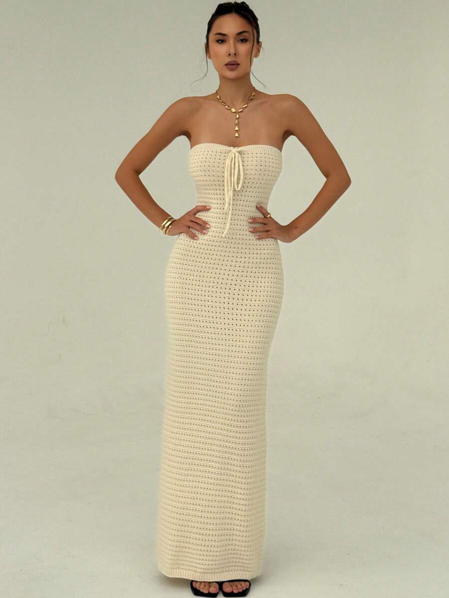 Maïa | Robe Maxi Maille & Taille Sculptée