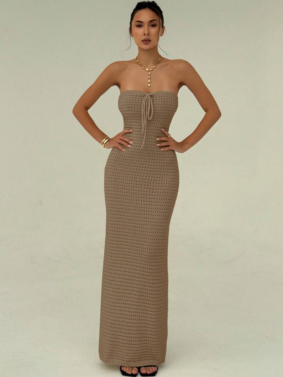 Maïa | Robe Maxi Maille & Taille Sculptée