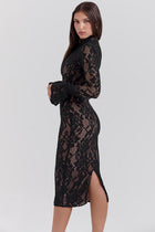 Elise | Robe Mi-Longue en Dentelle Évidée