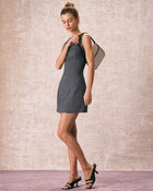 Melanie | Robe Mini Sans Manches à Col Bateau