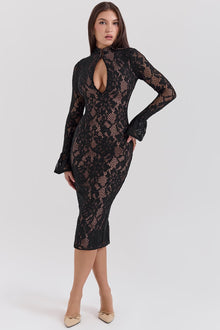 Elise | Robe Mi-Longue en Dentelle Évidée