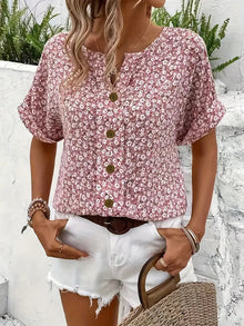 Jelena - Haut Floral Estival Élégant
