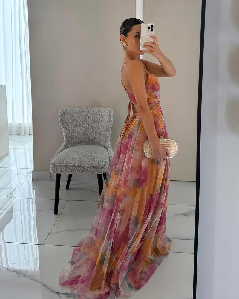 Elody | Robe Maxi Élégante à Imprimé Floral