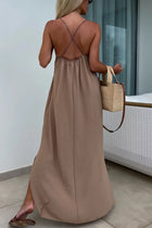 Myriam | Robe Maxi Unie Dos Nu à Bretelles