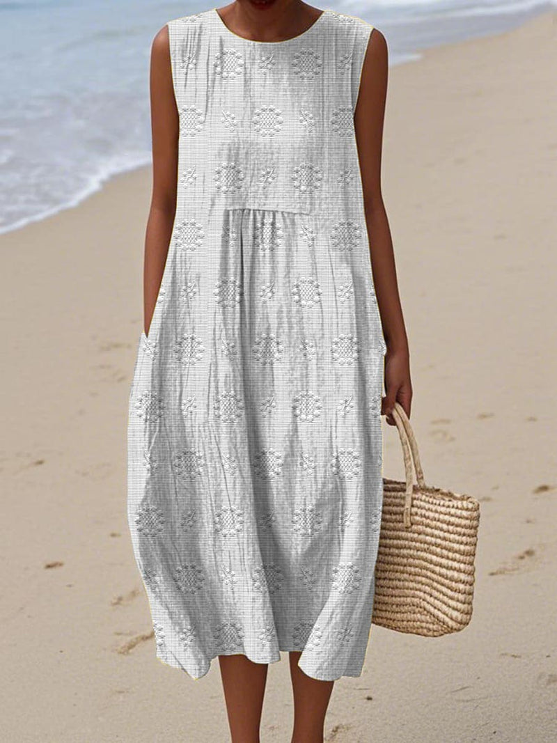 Arianna | Robe D'Été En Coton Avec Poche Brodée