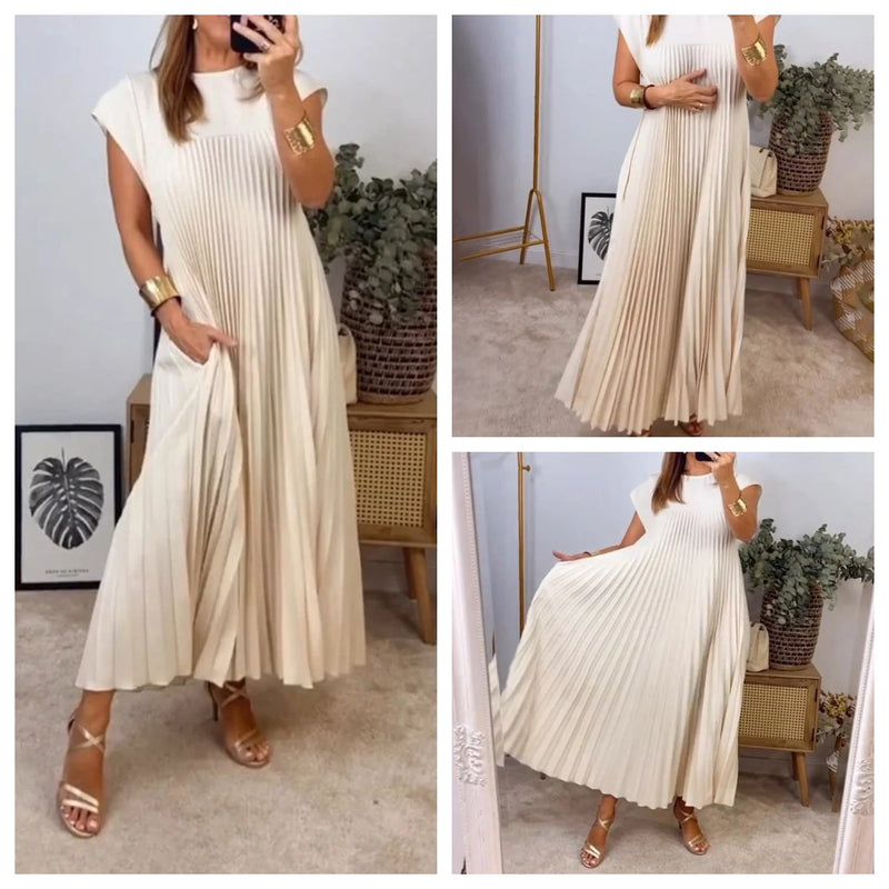 Auriane | Robe Plissée Unie