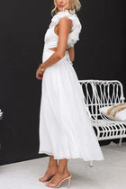 Clarisse | Robe Maxi Fleurie à Volants et Lacets au Dos