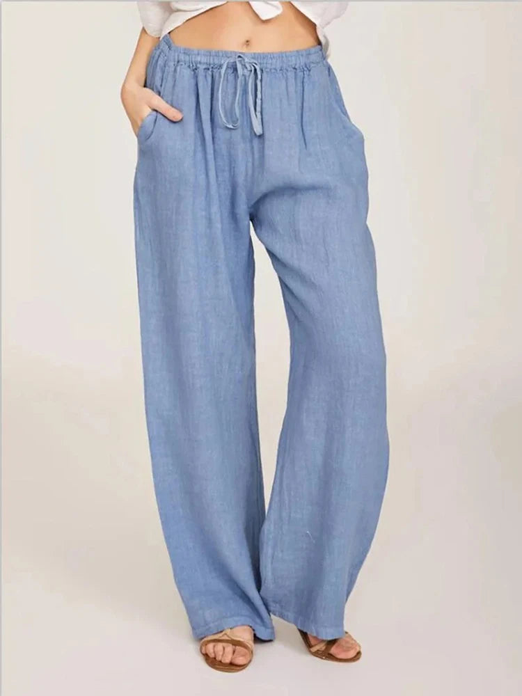Clara | Pantalon Large en Lin et Coton