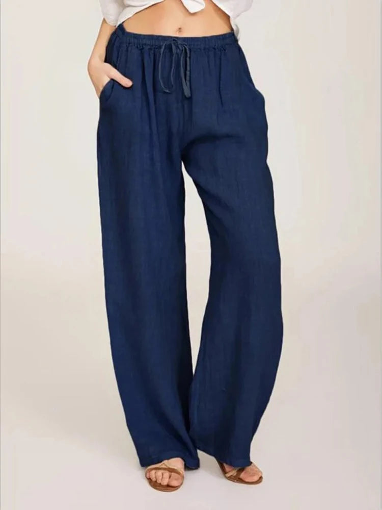 Clara | Pantalon Large en Lin et Coton