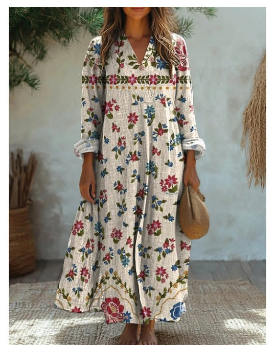 Robe Vintage À Imprimé Ethnique