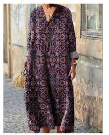 Robe Vintage À Imprimé Ethnique