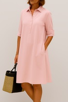 Elodie - Robe chemise à boutons