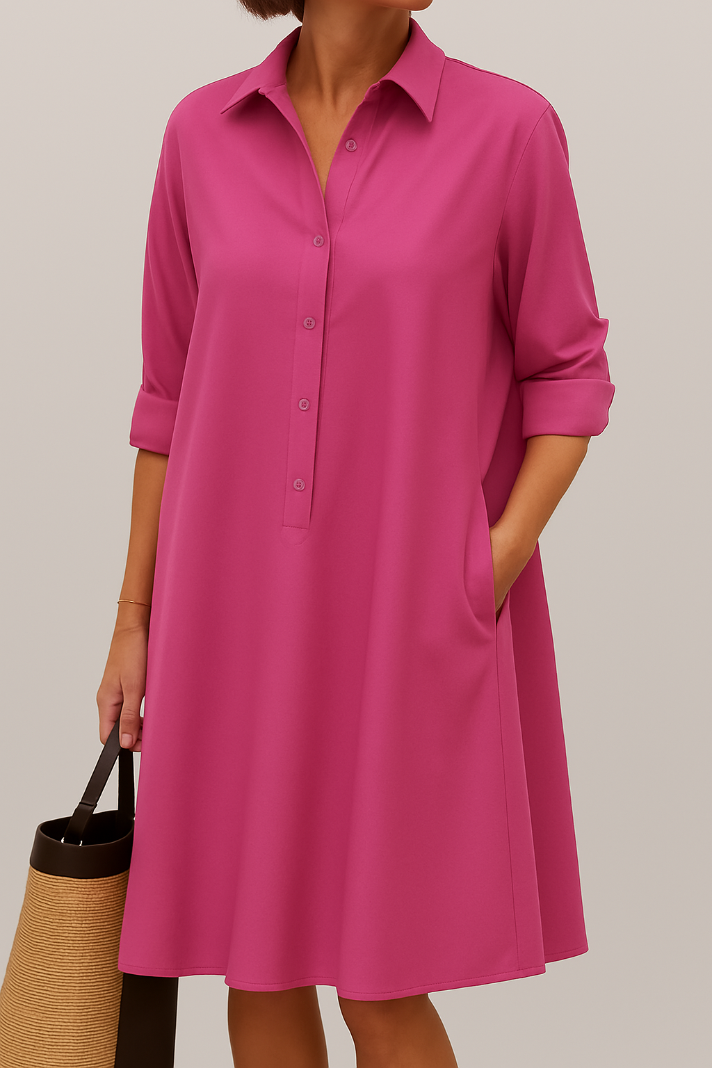 Elodie - Robe chemise à boutons