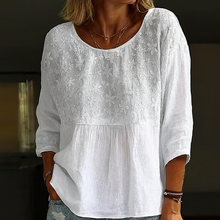 Célia | Blouse Patchwork Brodée De Fleurs