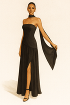 Leonie | Robe Drapée & Fente Audacieuse
