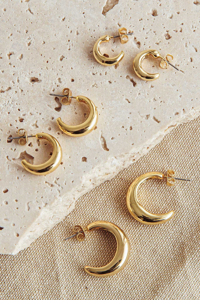 Ensemble de Boucles d'Oreilles Cece en Plaqué Or