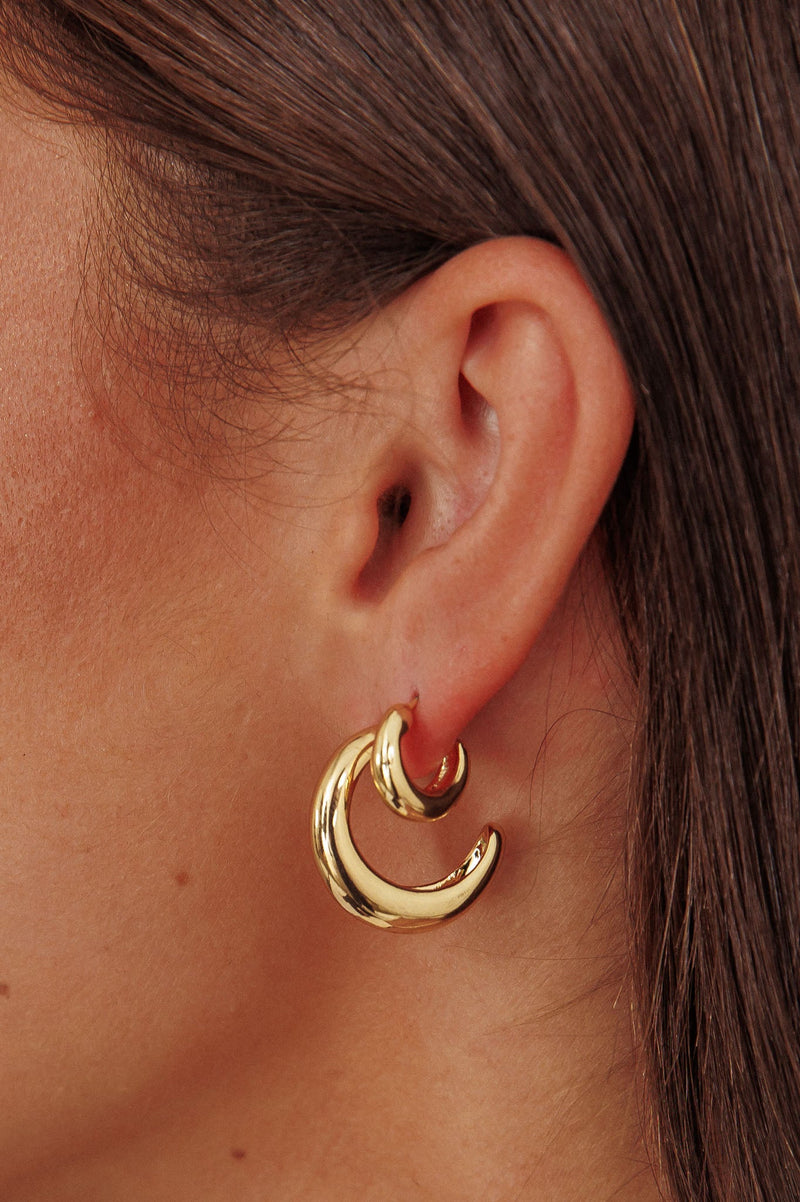 Ensemble de Boucles d'Oreilles Cece en Plaqué Or