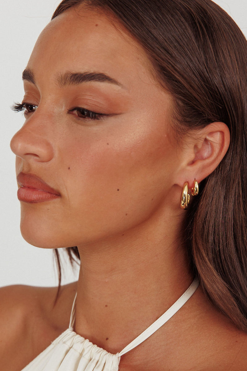 Ensemble de Boucles d'Oreilles Cece en Plaqué Or