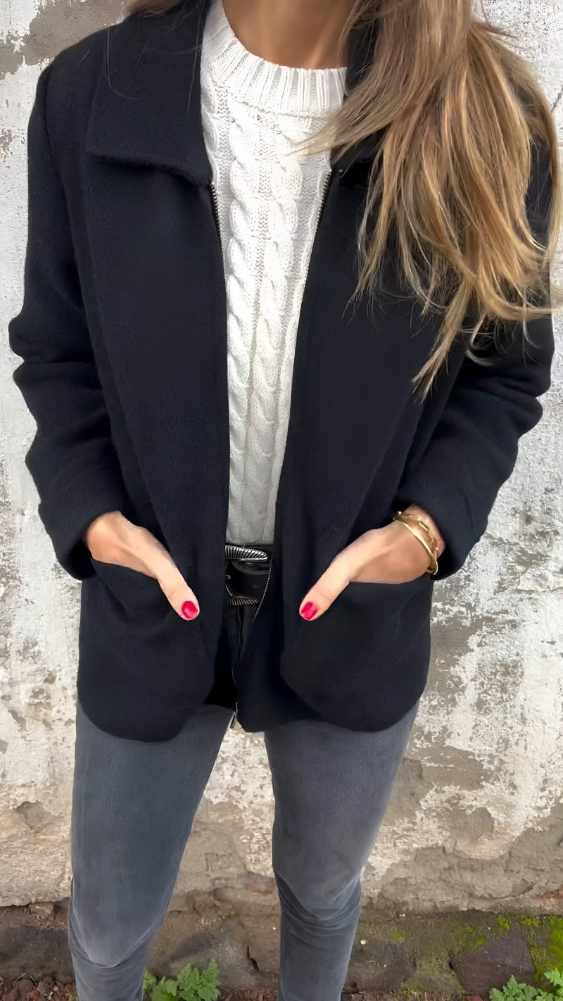 Sutton™ | Veste Élégante à Col Revers avec Fermeture Éclair
