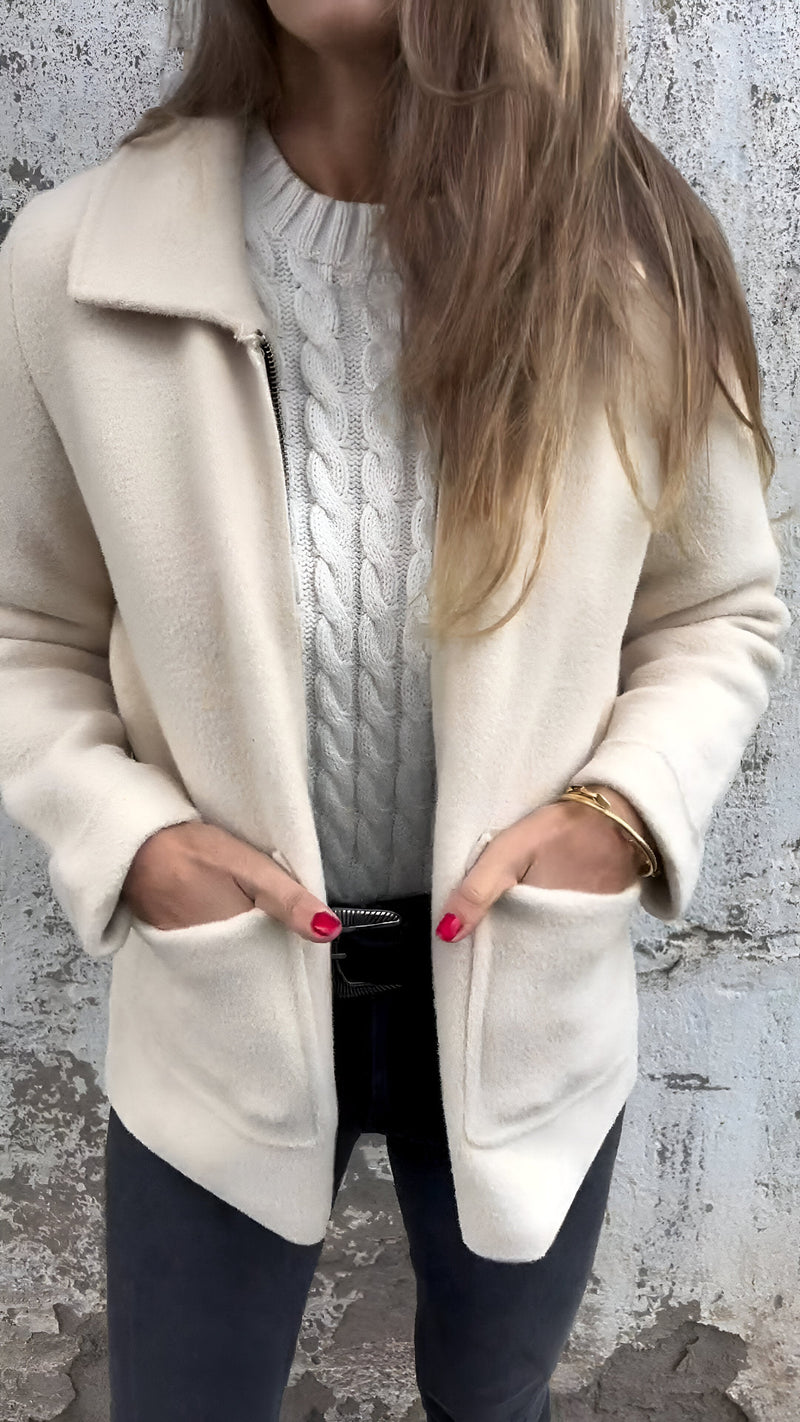 Sutton™ | Veste Élégante à Col Revers avec Fermeture Éclair