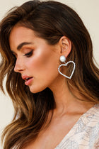 Boucles d'oreilles cœur en diamants Valentine Argent