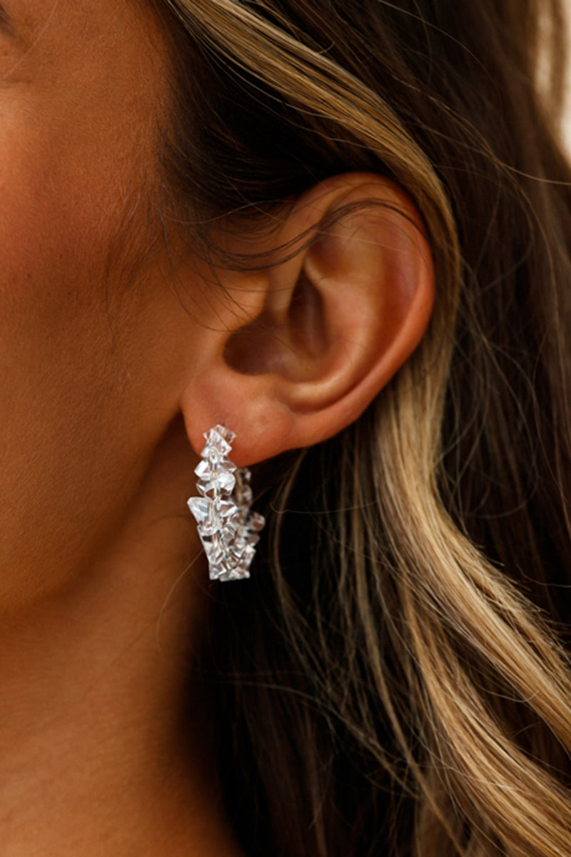 Boucles d'oreilles en pierre polie transparente Hartley