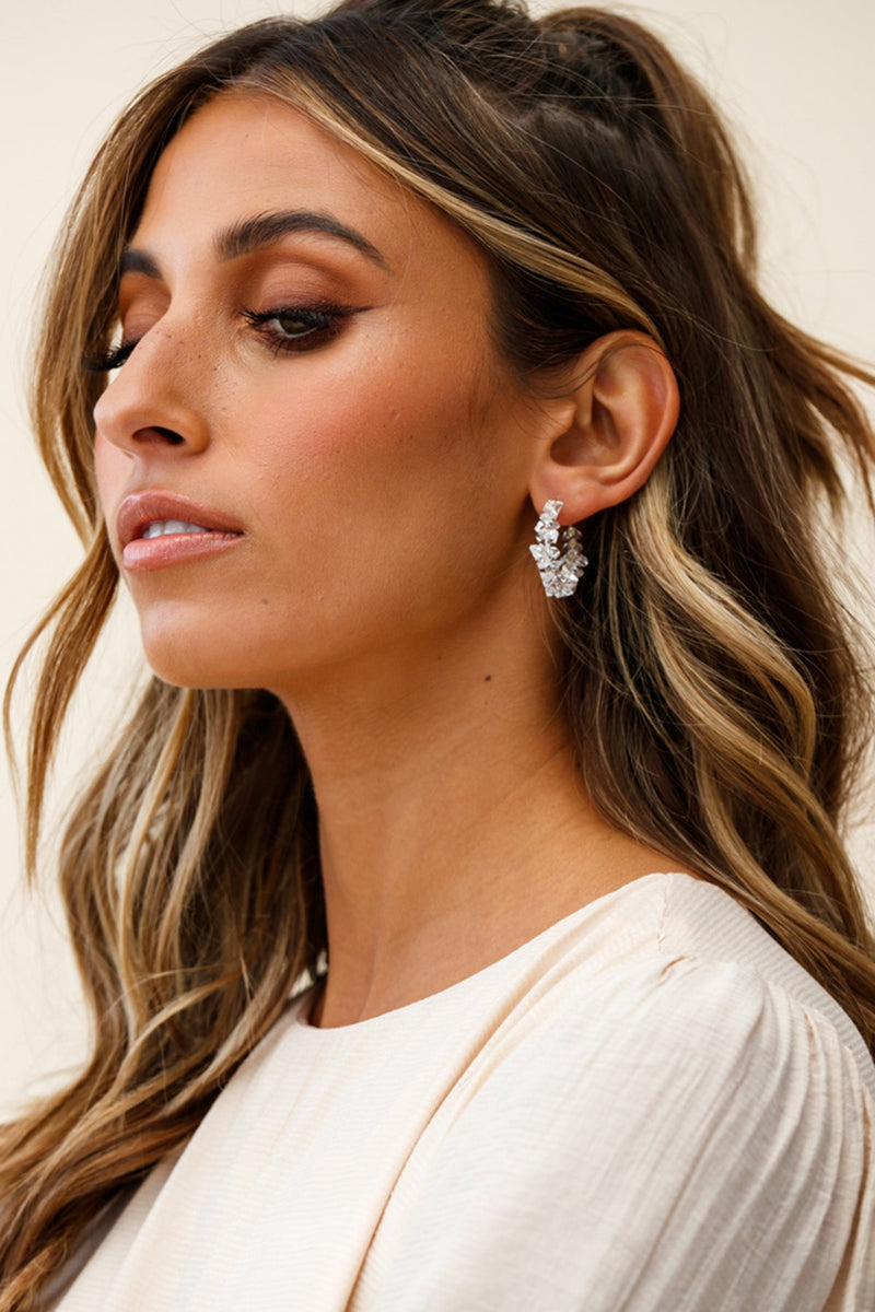 Boucles d'oreilles en pierre polie transparente Hartley