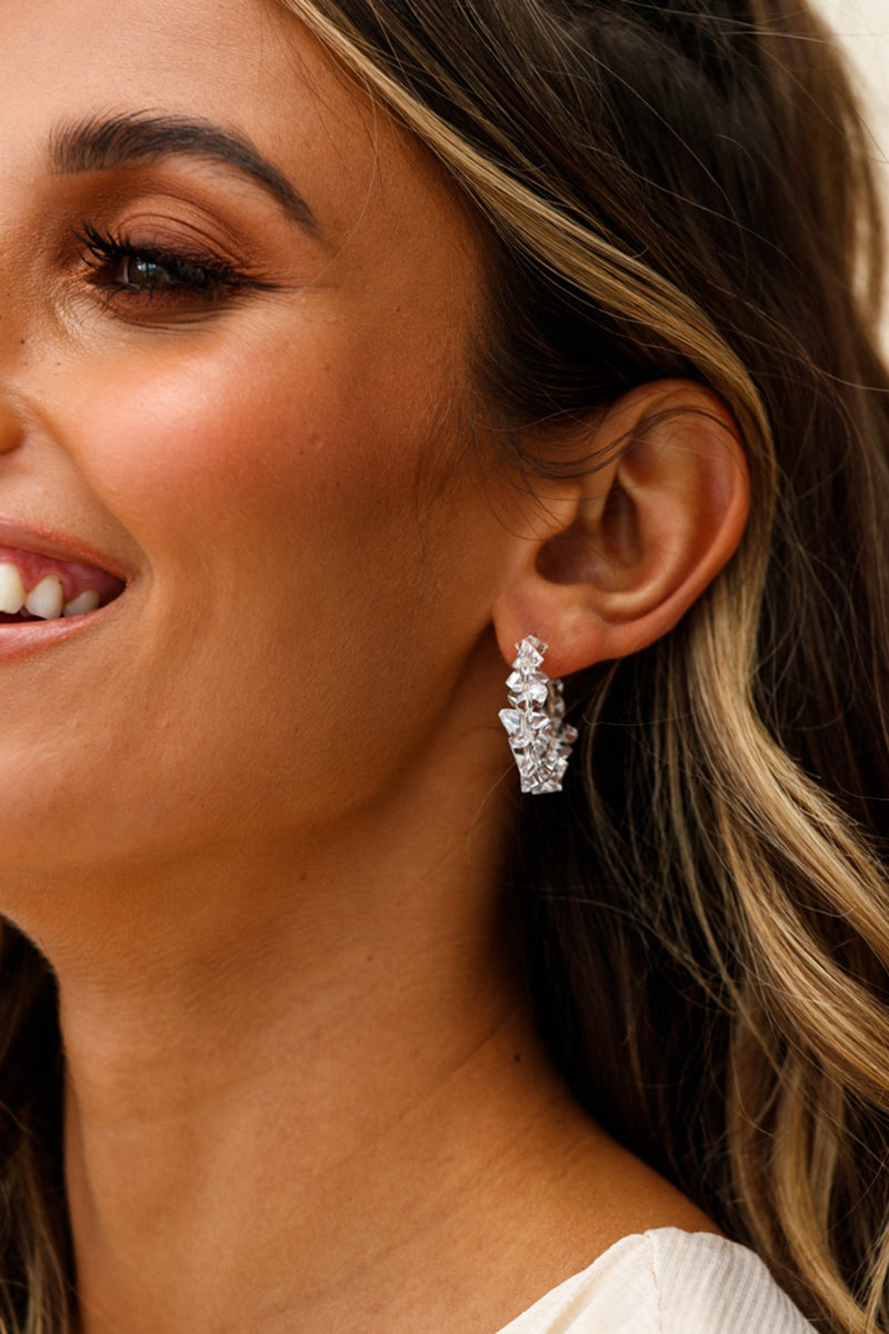 Boucles d'oreilles en pierre polie transparente Hartley