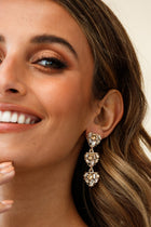 Boucles d'oreilles en cœur en strass Remember Me Champagne