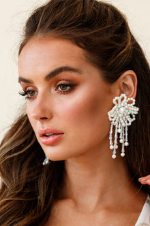 Boucles d'oreilles en perles Winslet Fleur Blanches