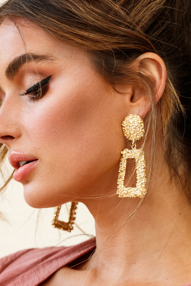 Boucles d'oreilles géométriques Manhattan en or