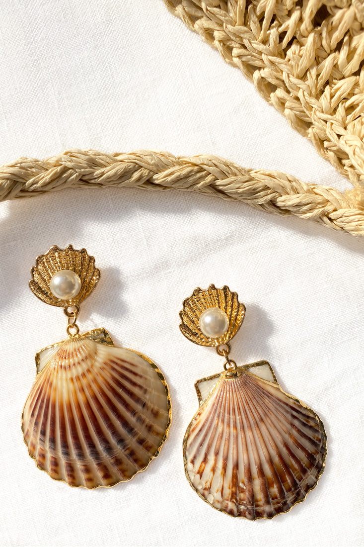 Boucles d'oreilles en coquillage avec perles Bora Bora