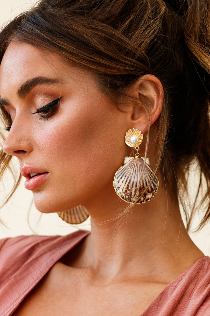 Boucles d'oreilles en coquillage avec perles Bora Bora