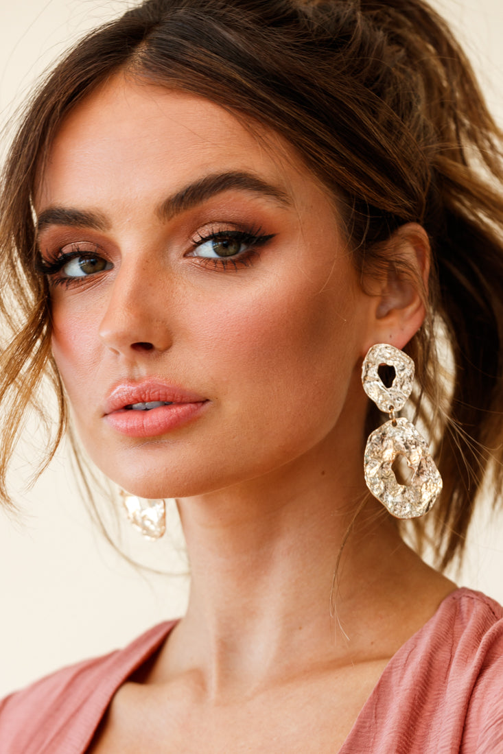 Boucles d'oreilles en métal martelé Barcelone or