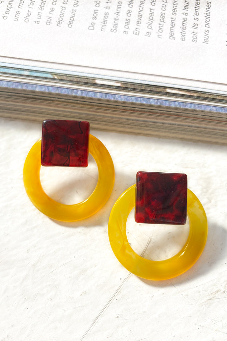 Boucles d'oreilles géométriques Mozambique Jaunes
