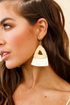 Boucles d'oreilles en paille tressée Koko Naturelles