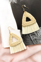 Boucles d'oreilles en paille tressée Koko Naturelles