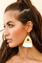 Boucles d'oreilles en paille tressée Koko Naturelles