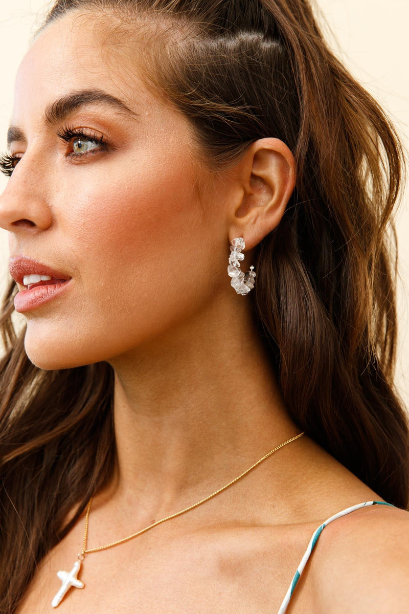 Boucles d'oreilles en pierre brute Jasmine
