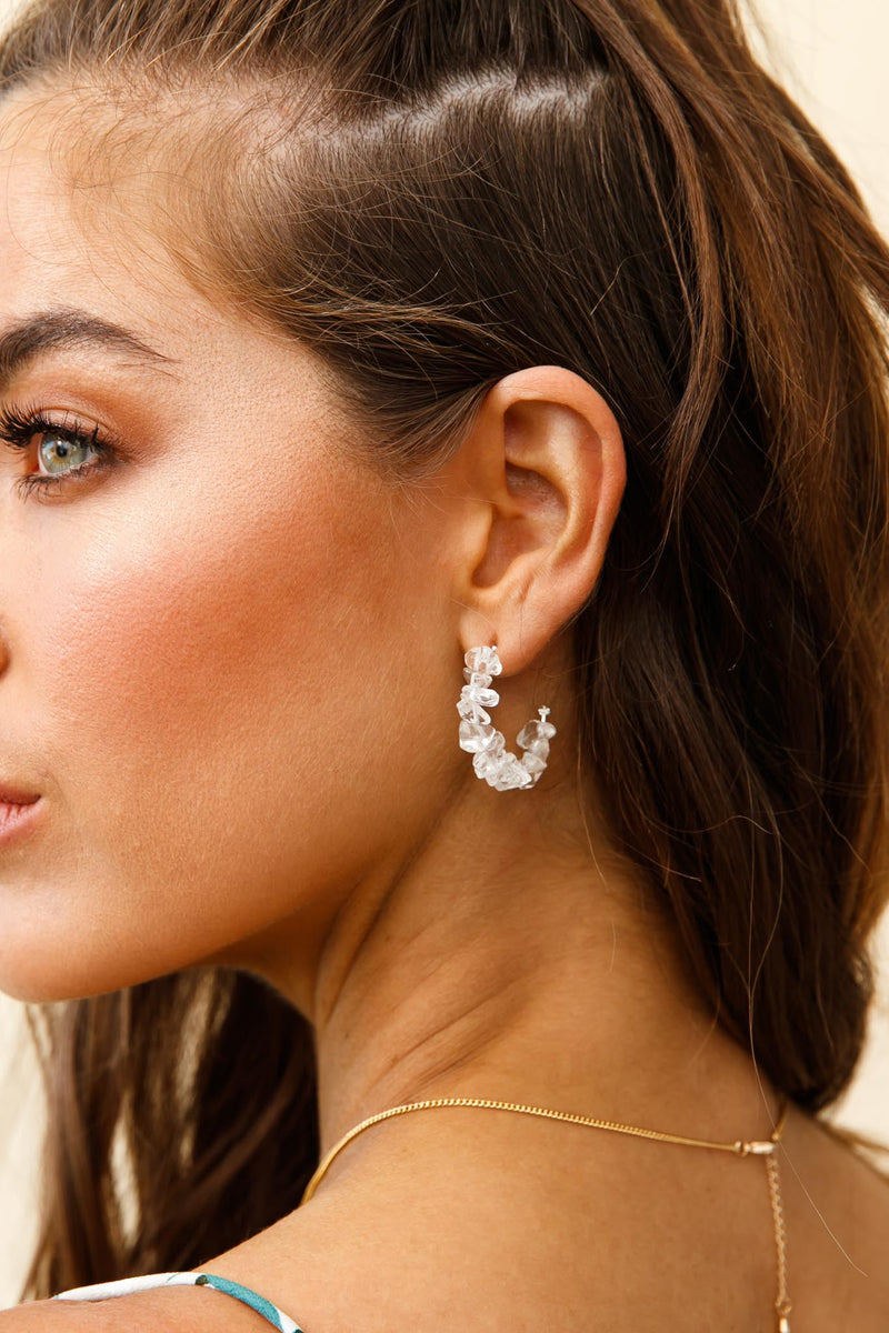 Boucles d'oreilles en pierre brute Jasmine