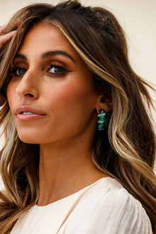 Boucles d'oreilles Jasmine en pierre brute Jade