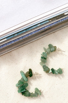 Boucles d'oreilles Jasmine en pierre brute Jade