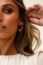 Boucles d'oreilles créoles en pierre brute Jasmine Tan