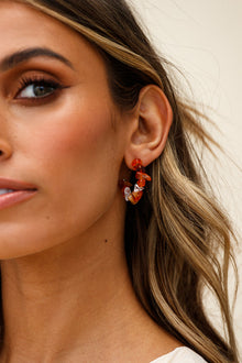 Boucles d'oreilles créoles en pierre brute Jasmine Tan