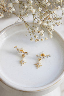 Boucles d'oreilles en étoile de cristal Vierge Or
